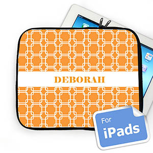 Custom Name Orange Links iPad Sleeve