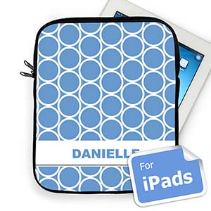 Custom Name Sky Blue  Hoopla iPad Sleeve
