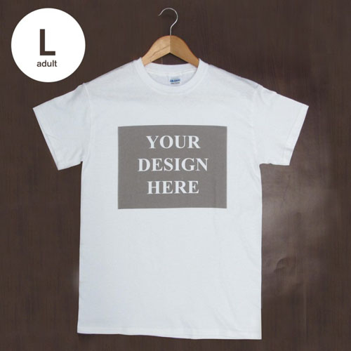 Custom Print Cotton White Landscape Image Adult Large T Shirt