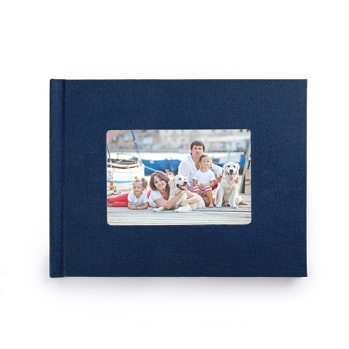 8.5x11 Navy Linen Hard Cover