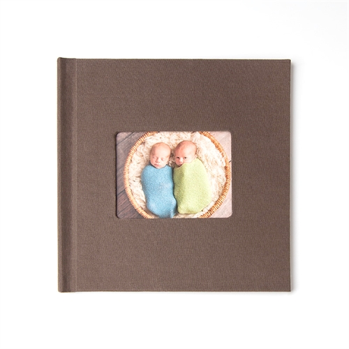 12x12 Brown Linen Hard Cover