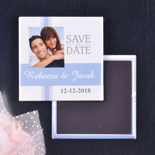 Aqua Gray Wedding Save the Date