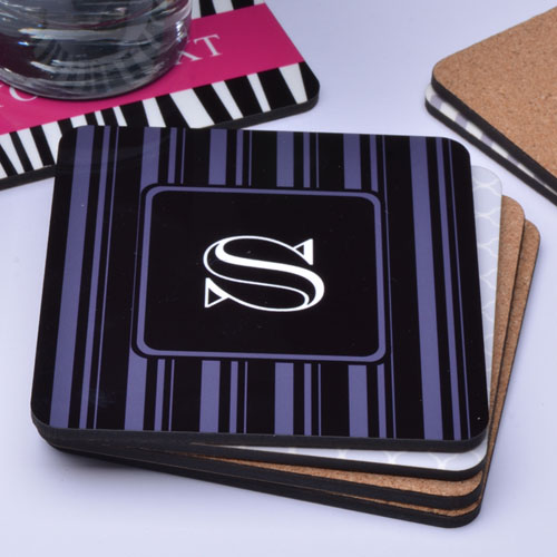 Personalized Black and Steel (One Coaster)