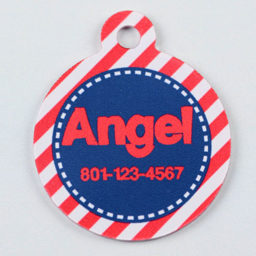 Red and Navy Stripe Round (Custom 1 Side)