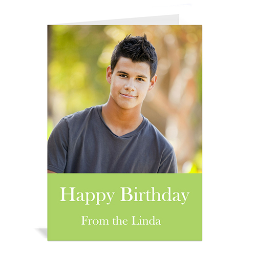 Birthday Lime Photo Cards, 5x7 Portrait Folded Simple