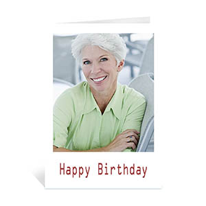 Classic White Photo Birthday Cards, 5x7 Portrait Folded