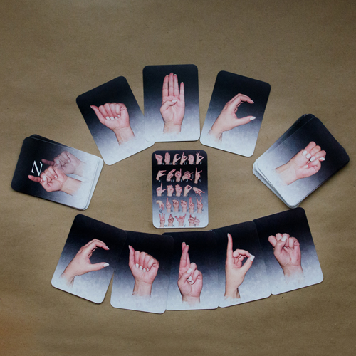 America Sign Language white ABCS